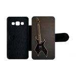 Etui a rabat - guitare rock n roll - compatible avec samsung galaxy a3 - plastique - bord noir