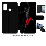 Etui a rabat huawei p smart 2020 - basket - simili - cuir - noir Etui a rabat huawei p smart 2020 - basket - simili - cuir - noir