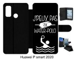 Etui a rabat huawei p smart 2020 - j peux pas j ai water polo 2 - simili - cuir - noir