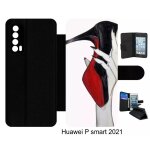 Etui a rabat pour huawei p smart 2021 - escarpins rouge et noir - simili - cuir - noir Etui a rabat pour huawei p smart 2021 - escarpins rouge et noir - simili - cuir - noir