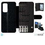 Etui a rabat huawei p40 - guitare 1 - simili - cuir - noir