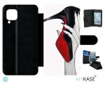 Etui a rabat pour huawei p40 lite - escarpins rouge et noir - simili - cuir - noir