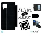 Etui a rabat huawei p40 lite - j peux pas j ai monopoly 1 - simili - cuir - noir