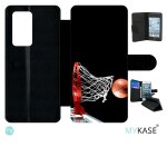Etui a rabat huawei p40 pro - basket ball dark - simili - cuir - noir Etui a rabat huawei p40 pro - basket ball dark - simili - cuir - noir