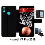 Etui a rabat huawei y7 pro - basket ball - simili - cuir - noir
