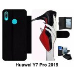 Etui a rabat pour huawei y7 pro - escarpins rouge et noir - simili - cuir - noir