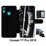 Etui a rabat huawei y7 pro - sac de boxe black and white - simili - cuir - noir