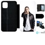 Etui a rabat iphone 11 - hip hop rap us eminem - simili - cuir - noir