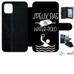 Etui a rabat iphone 11 - j peux pas j ai water polo 2 - simili - cuir - noir Etui a rabat iphone 11 - j peux pas j ai water polo 2 - simili - cuir - noir