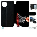 Etui a rabat iphone 11 pro max - basket ball dark - simili - cuir - noir Etui a rabat iphone 11 pro max - basket ball dark - simili - cuir - noir