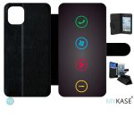 Etui a rabat iphone 11 pro max - rebus i love windows and phone - simili - cuir - noir