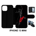 Etui a rabat iphone 13 mini - basket - simili - cuir - noir