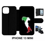 Etui a rabat iphone 13 mini - botte italie fond noir - simili - cuir - noir Etui a rabat iphone 13 mini - botte italie fond noir - simili - cuir - noir