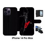 Etui a rabat iphone 14 pro max - basket - simili - cuir - noir