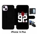 Etui a rabat iphone 14 + - unkut haut de seine 92 - simili - cuir - noir