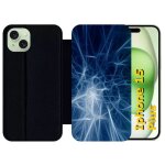 Etui a rabat pour iphone 15 plus - nebuleux - silicone - noir