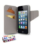 Etui a rabat iphone 4 4s folio uv blanc eco - cuir (pu)