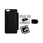 Etui a rabat iphone 6s + - j peux pas j ai monopoly 1 - simili - cuir - noir