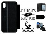 Etui a rabat iphone xr - j peux pas j ai water polo 1 - simili - cuir - noir Etui a rabat iphone xr - j peux pas j ai water polo 1 - simili - cuir - noir