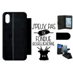 Etui a rabat iphone xs - j peux pas j ai fondue bourguignonne 1 - simili - cuir - noir