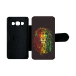 Etui a rabat - lion rasta a lunette - compatible avec samsung galaxy a3 - plastique - bord noir