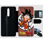 Etui a rabat nokia 8 - dragon ball kid san goku - simili - cuir - noir