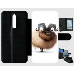 Etui a rabat nokia 8 - funny mouton super content - simili - cuir - noir