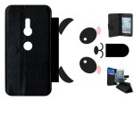 Etui a rabat - panda - compatible avec sony xperia xz2 - simili - cuir - bord noir