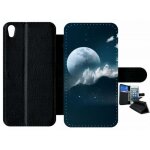 Etui a rabat - pleine lune - compatible avec sony xperia xa - simili - cuir - bord noir