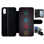 Etui a rabat - rebus i love windows and phone - compatible avec apple iphone x - plastique - bord noir ...