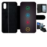 Etui a rabat - rebus i love windows and phone - compatible avec apple iphone xs - plastique - bord noir ...