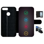Etui a rabat - rebus i love windows and phone - compatible avec honor 9 lite - simili - cuir - bord noir ...
