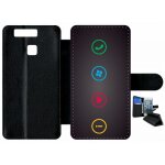 Etui a rabat - rebus i love windows and phone - compatible avec huawei p9 - plastique - bord noir