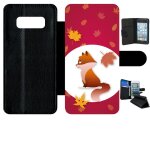 Etui a rabat - renard fond rouge - compatible avec samsung galaxy note 8. 0 - simili - cuir - bord noir ...
