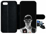 Etui a rabat - ronaldo juventus foot noir et blanc - compatible avec apple iphone 7 - simili - cuir - ...