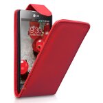 Etui � rabat rouge optimus l7 - 2 avec fermeture magn�tique