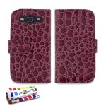 Etui a rabat samsung galaxy s3 croco chic violet eco - cuir (pu)