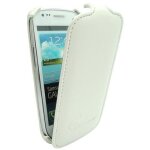 Etui a rabat samsung galaxy s3 mini blanc leather cuir (pu) housse folio