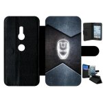 Etui a rabat - superhero iron the man - compatible avec sony xperia xz2 - simili - cuir - bord noir