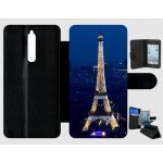 Etui a rabat - tour eiffel paris night - compatible avec nokia 8 - plastique - bord noir