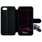 Etui a rabat - verre de vin electrocardiogramme 2 - compatible avec apple iphone 7 - plastique - bord ...