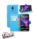 Etui a rabat wiko wax folio bleu lagon eco - cuir (pu)