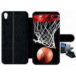 Etui a rabat xperia xa - basket ball - simili - cuir - noir