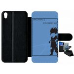 Etui a rabat xperia xa - dragon ball z son gohan ssj2 - simili - cuir - noir