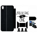 Etui a rabat xperia xa - j peux pas j ai cin 1 - simili - cuir - noir