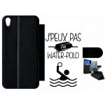 Etui a rabat xperia xa - j peux pas j ai water polo 1 - simili - cuir - noir Etui a rabat xperia xa - j peux pas j ai water polo 1 - simili - cuir - noir