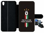 Etui a rabat xperia xa - juventus italie forza - simili - cuir - noir