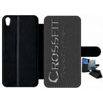 Etui a rabat xperia xa - logo crossfit - simili - cuir - noir