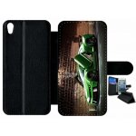 Etui a rabat xperia xa - tuning voiture verte brique - simili - cuir - noir