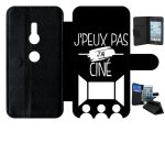 Etui a rabat xperia xz2 - j peux pas j ai cin 2 - simili - cuir - noir